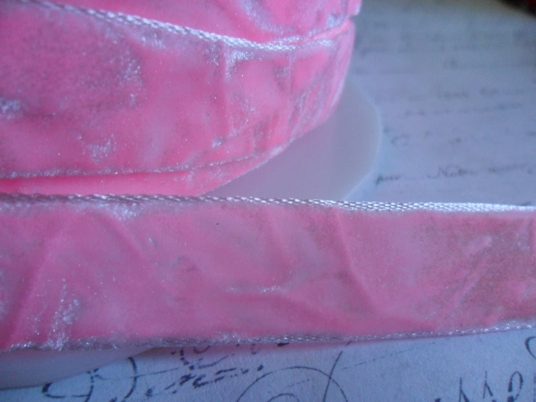 Cotton Candy Pink Crushed Velvet Ribbon 5/8