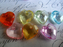 Load image into Gallery viewer, Faceted Hearts Colorful  Bead Charms
