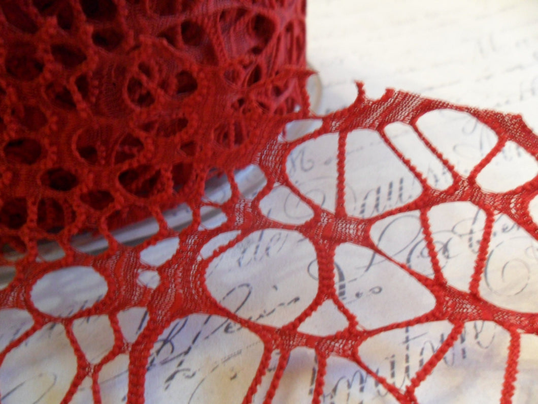 2 Inch Woven Web Ribbon in Brick Red