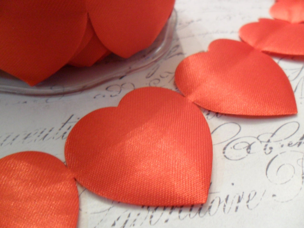 XL Red Satin Puffy Heart Ribbon approx 1.5 wide Hearts