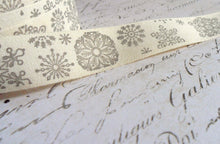 Load image into Gallery viewer, Natural Cotton Canvas 3/4 inch wide, Snowflakes
