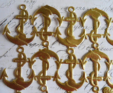 Load image into Gallery viewer, Gold Embossed German Dresden Scrap Anchors,  approx 1.5 inches tall by 1 inch wide
