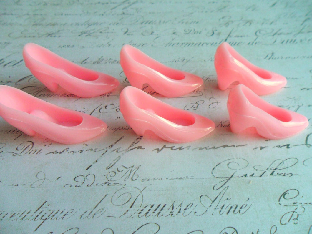 Pink Cinderella Style Plastic Shoes, Set of 6