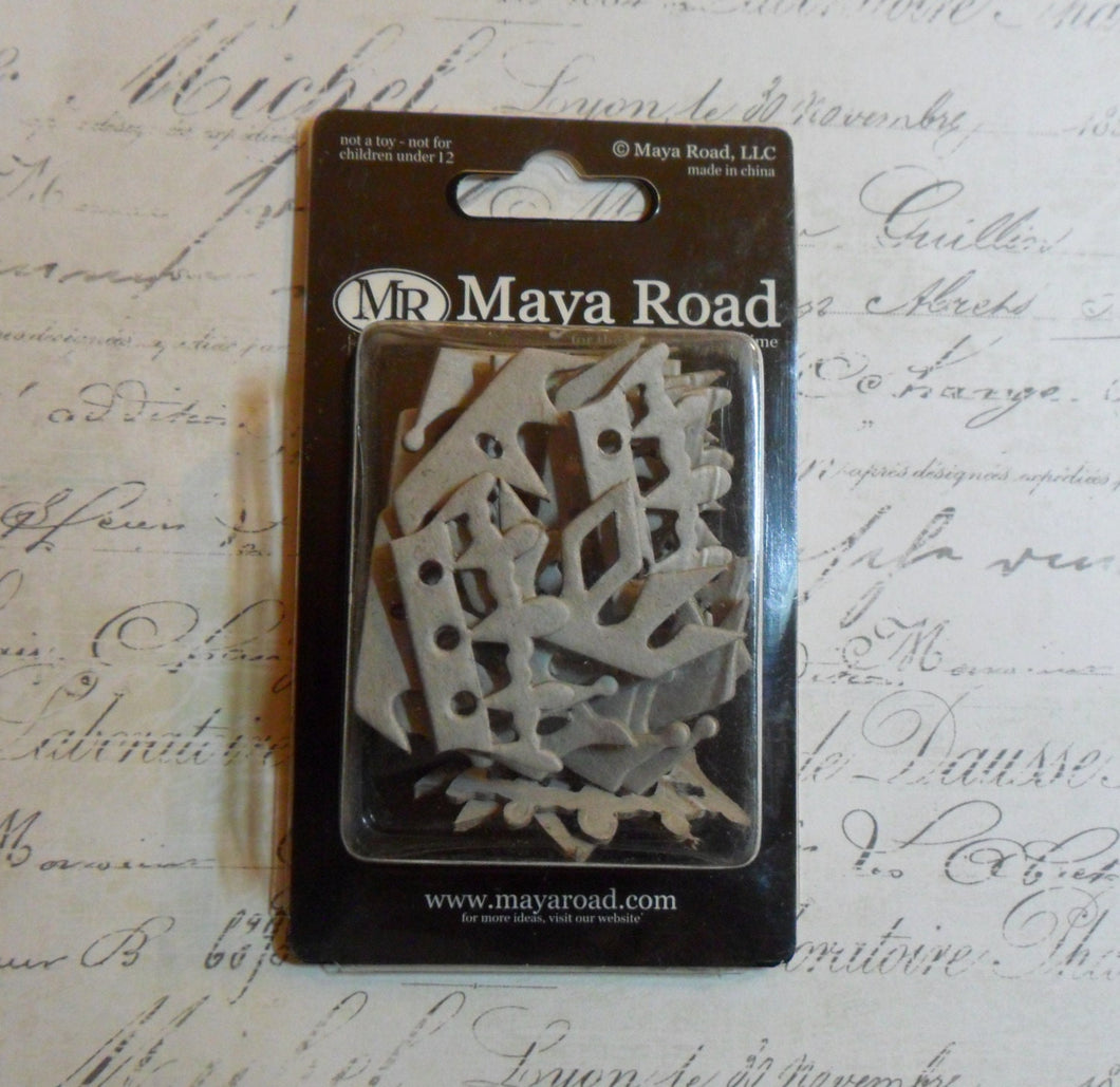 Maya Road: Crowns - Mini Chipboard - 7 Designs In a 28 Piece Set