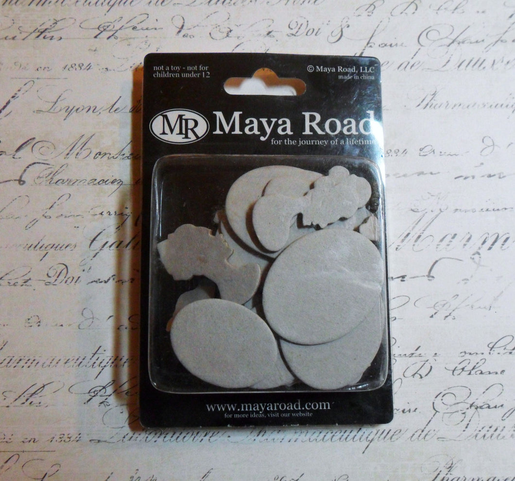 Maya Road: Cameos - Mini Chipboard - 15 Designs In a 30 Piece Set