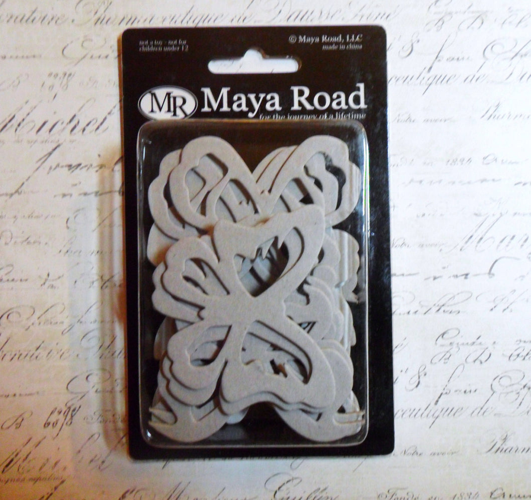 Maya Road: LARGE Butterfly Chipboard - 10 Designs In a 20 Piece Set