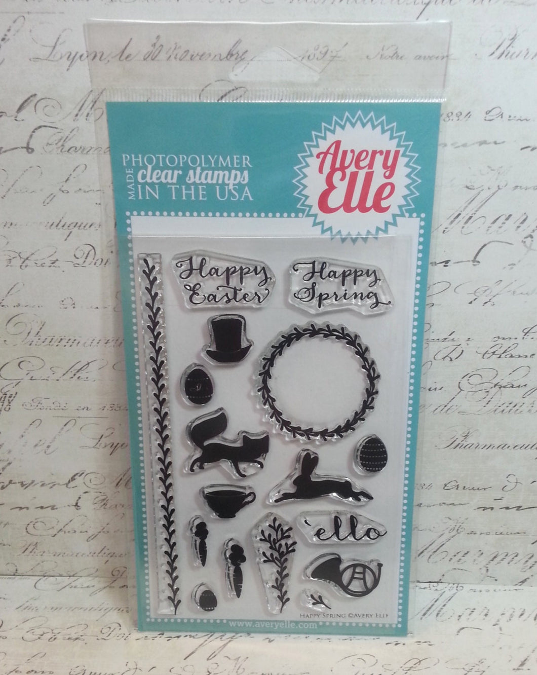 Avery Elle Clear Photopolymer Rubber Stamp Set - Happy Spring