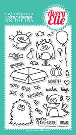 Avery Elle Clear Photopolymer Rubber Stamp Set - monsters