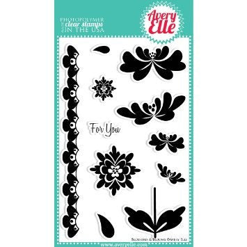 Avery Elle Clear Photopolymer Rubber Stamp Set - blossoms and blooms