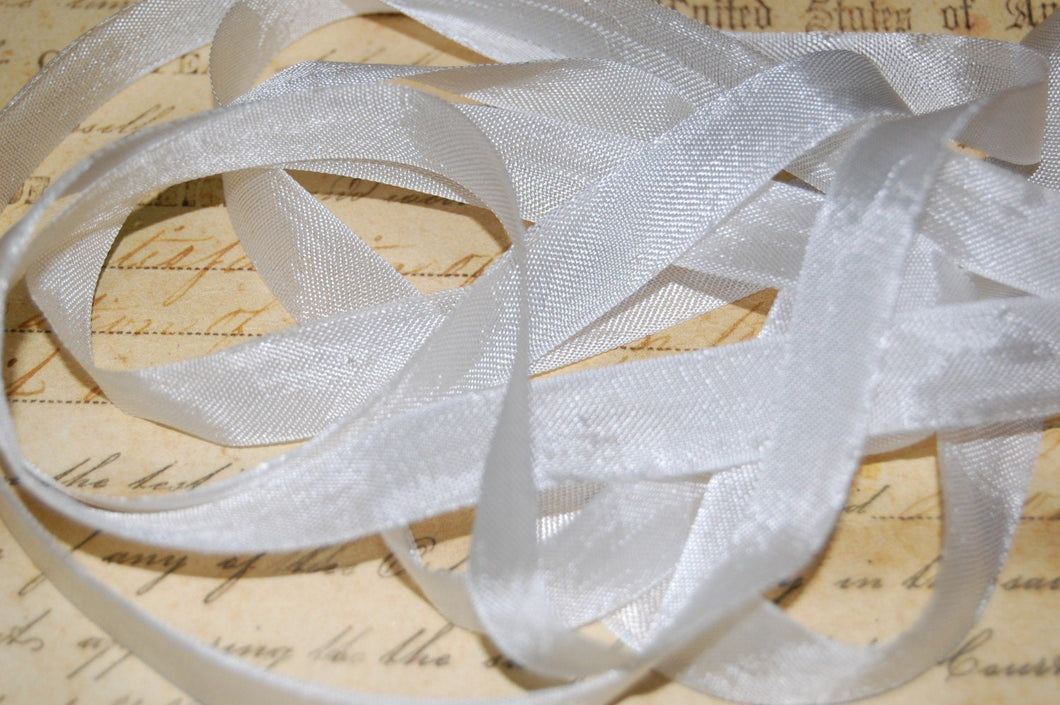 Linen White Vintage Seam Binding Ribbon 1/2 inch