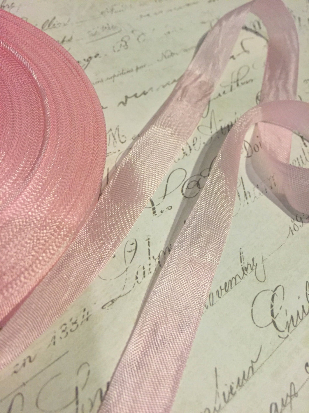 Baby Pink Vintage Seam Binding Ribbon